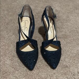 Jessica Simpson Sparkling Dark Blue Heels